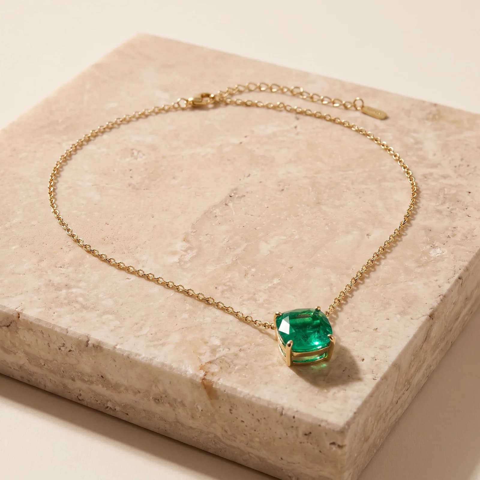 Verdant Emerald Solitaire Drop